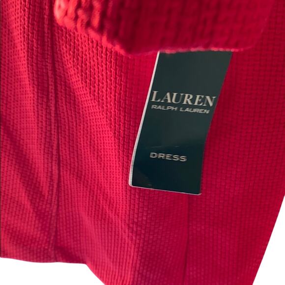 Ralph Lauren Red Waffle Cocktail Dress, Long Sleeve, NWT! - Picture 5 of 6